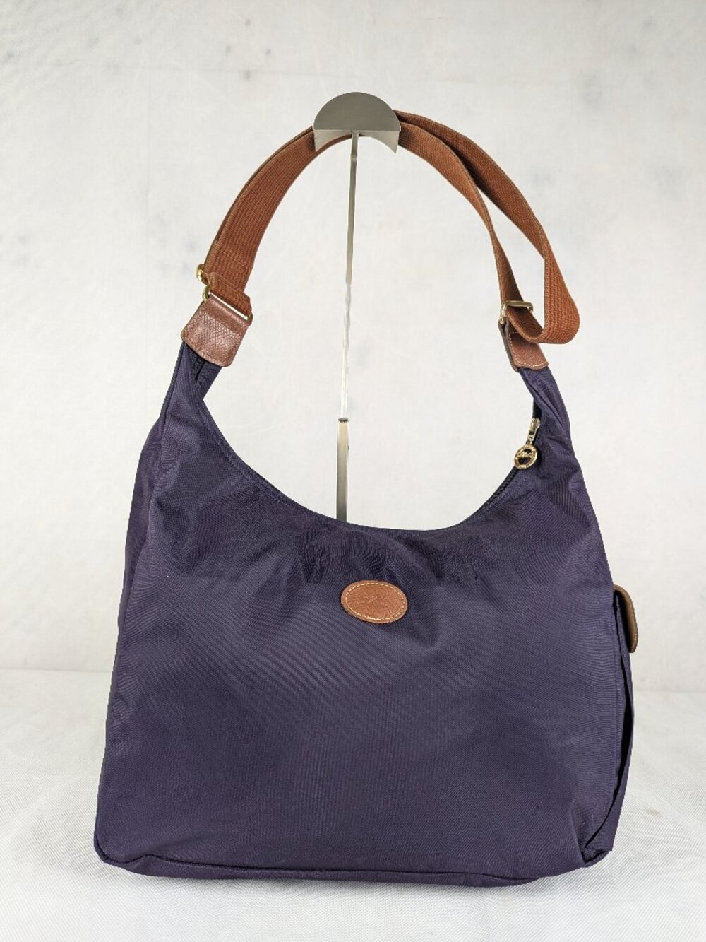 Longchamp Le Pliage Nylon Shoulder Crossbody Bag Purple Made in France.
